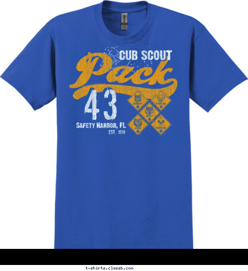 est. 1954
 43 CUB SCOUT Safety Harbor, FL

 T-shirt Design 