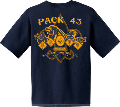 Safety Harbor, FL est. 1954 PACK 43 Pack 43 SAFETY HARBOR, FL PACK 43 T-shirt Design 