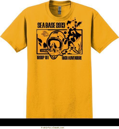 HIGH ADVENTURE TROOP 1O1 SEA BASE 2O13 T-shirt Design 