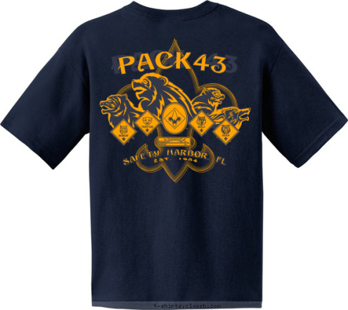 Safety Harbor, FL est. 1954 PACK43 Pack 43 SAFETY HARBOR, FL PACK 43 T-shirt Design 