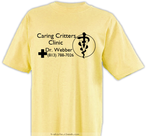 (813) 788-7026
 Dr. Webber Clinic Caring Critters T-shirt Design sp644