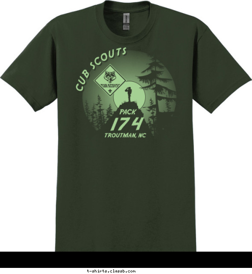 PACK 174
 TROUTMAN, NC CUB SCOUTS T-shirt Design 