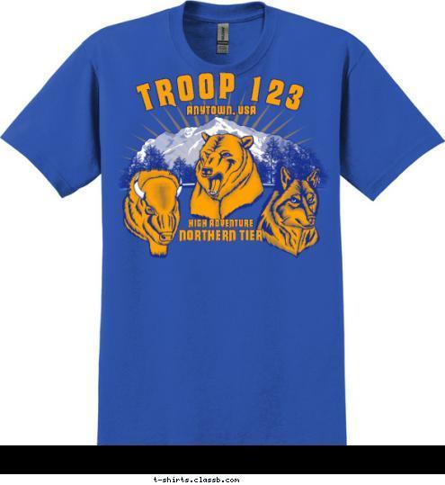 Your text here! TROOP 123 ANYTOWN, USA HIGH ADVENTURE NORTHERN TIER T-shirt Design SP4431