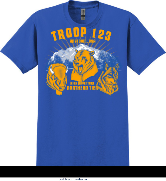Troop Animal Heads T-shirt Design