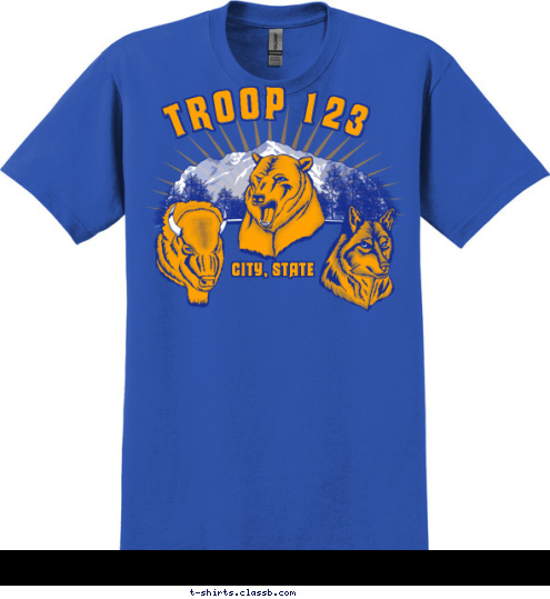 Your text here! CITY, STATE TROOP 123 T-shirt Design SP4486