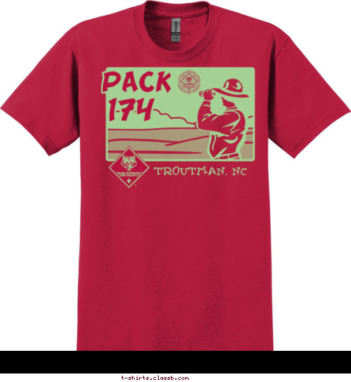 174 PACK TROUTMAN, NC T-shirt Design 