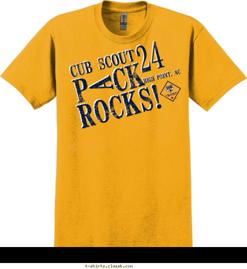 24 high point, nc rocks! cub scout PACk T-shirt Design 