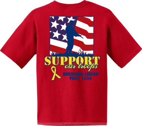 Your text here! AMERICAN LEGION
POST 1234 AMERICAN LEGION
POST 1234 our troops our troops SUPPORT SUPPORT T-shirt Design SP4495