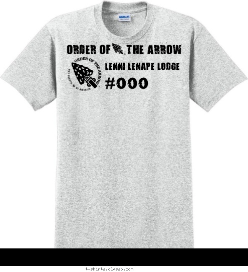 Your text here! #000 LENNI LENAPE LODGE ORDER OF     THE ARROW T-shirt Design SP4498