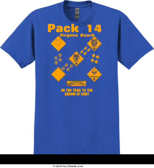 Pack 14 On the Trail to the 
Arrow of Light Virginia Beach T-shirt Design 