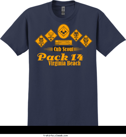 Pack 14 Virginia Beach Cub Scout  T-shirt Design 