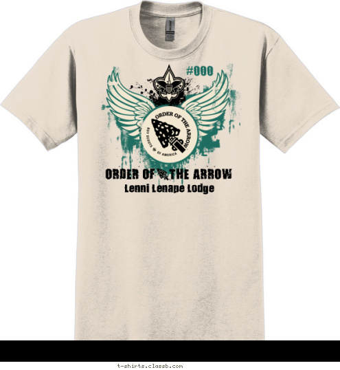 Your text here! #000 Lenni Lenape Lodge ORDER OF    THE ARROW T-shirt Design SP4503