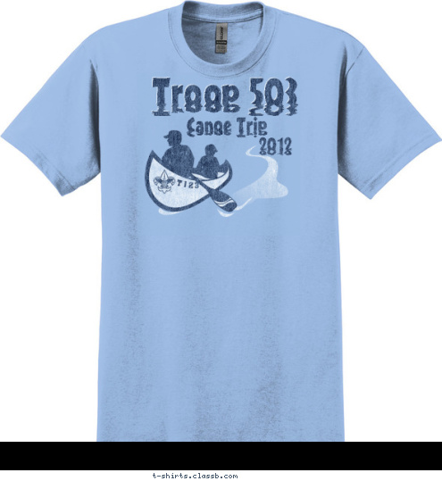 T123 2012 Canoe Trip Troop 503 T-shirt Design canoe reflexion