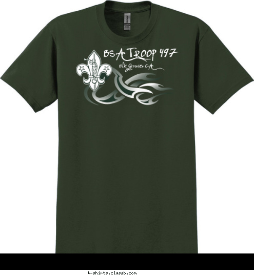 LC5 YM BSA TROOP 497 Elk Grove, CA T-shirt Design 