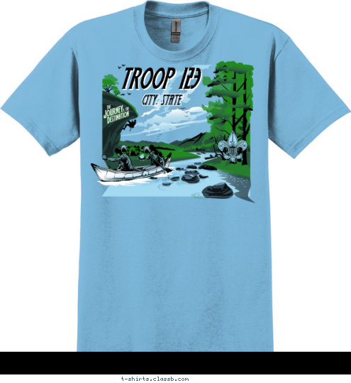 Your text here! ANYTOWN, USA CITY, STATE TROOP 123 TROOP 123 T-shirt Design SP4422