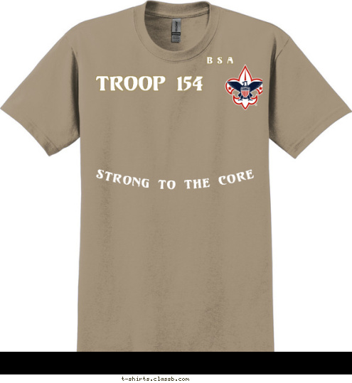 S. B S A Somerset, NJ Rattlesnake Wolverine Shark Strong to the core B S A TROOP 154 T-shirt Design 