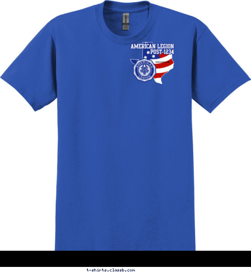 ANYTOWN, USA YOUR STATE HERE AMERICAN LEGION POST 1234 AMERICAN LEGION
POST 1234 T-shirt Design SP4520