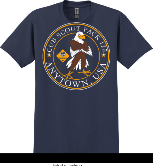 ANYTOWN, USA CUB SCOUT PACK 123 T-shirt Design 
