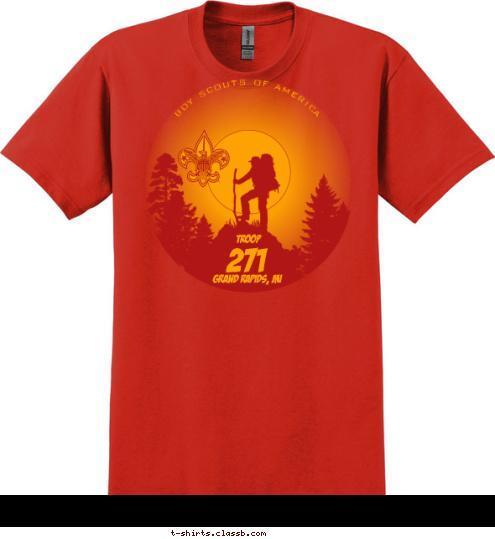 BOY SCOUTS OF AMERICA Grand Rapids, MI 271 TROOP T-shirt Design 271 Hiker