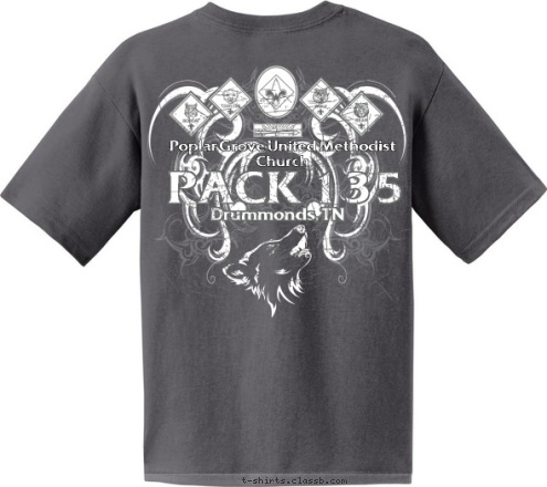 Poplar Grove United Methodist Church Drummonds, TN 135 Drummonds, TN PACK 135 rocks! cub scout PACk T-shirt Design 