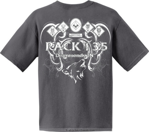 135 Drummonds, TN PACK 135 Drummonds, TN rocks! cub scout PACk T-shirt Design 