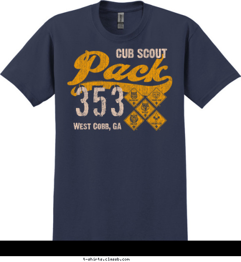 353 West Cobb, GA CUB SCOUT T-shirt Design 