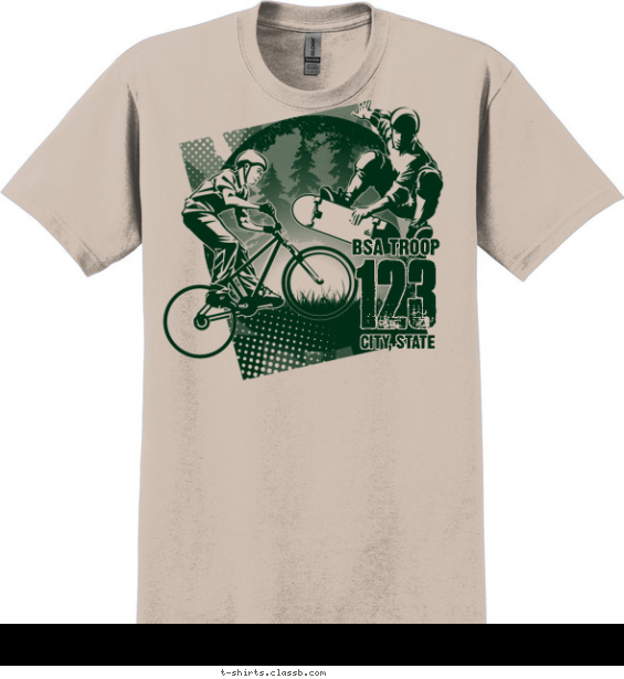 Biking and Skateboarding Scouts T-shirt Design