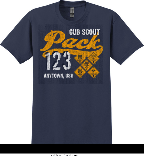 123 ANYTOWN, USA CUB SCOUT T-shirt Design 