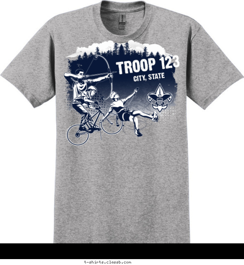 Your text here! CITY, STATE TROOP 123 T-shirt Design SP4552