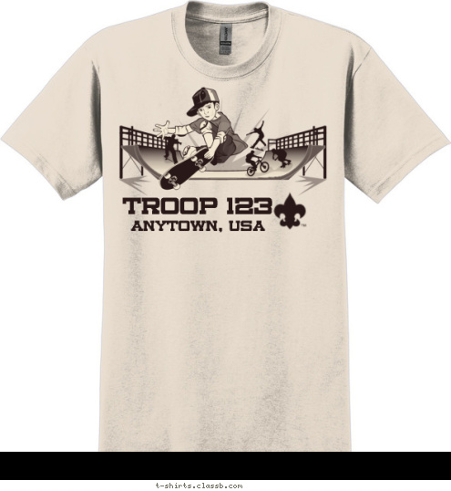 Your text here! ANYTOWN, USA TROOP 123 T-shirt Design SP4555