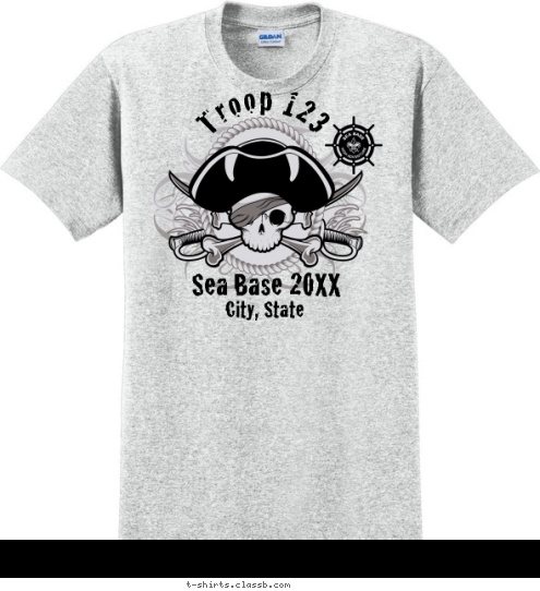 Troop 123  Troop 123 Anytown, USA Sea Base 2014 T-shirt Design SP4559