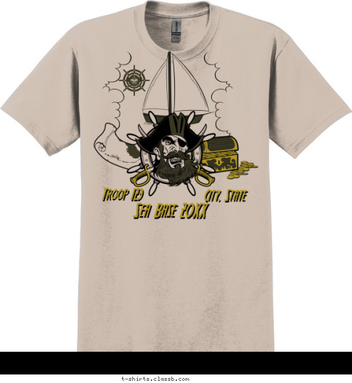 Your text here! Anytown, USA Troop 123 Sea Base 2014 T-shirt Design SP4561