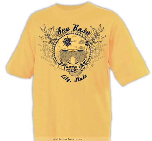 Your text here! Anytown, USA Troop 123 Sea Base T-shirt Design SP4576