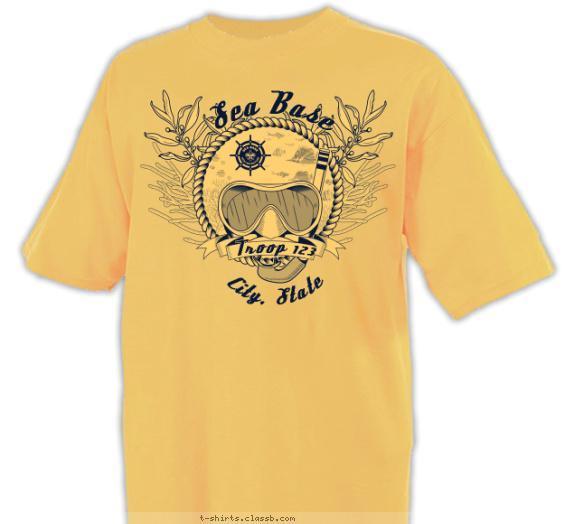 Sea Base Scuba Gear with Coral T-shirt Design