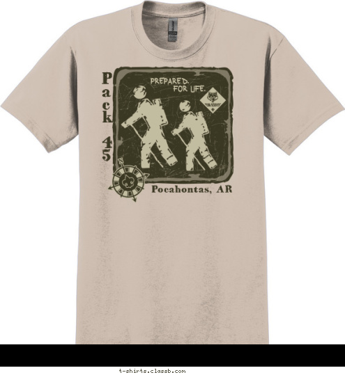 Pocahontas, AR Pack 45  FOR LIFE. PREPARED. Pocahontas, AR P
a
c
k
 
4
5 T-shirt Design 