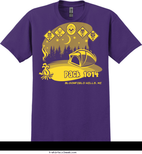 BLOOMFIELD HILLS, MI Pack 1014 T-shirt Design 