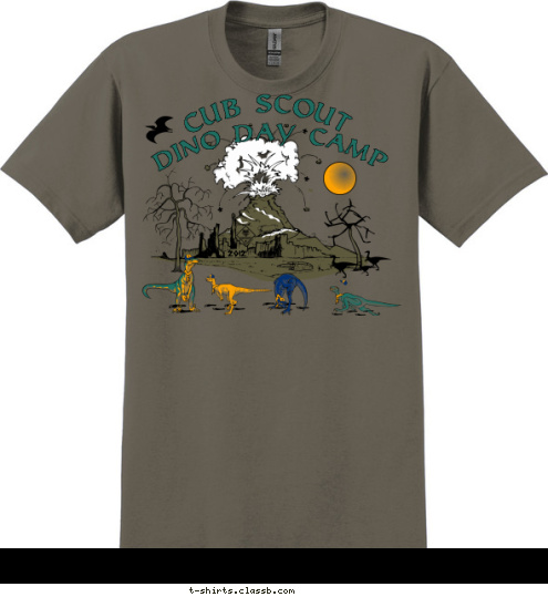 DINO DAY CAMP CUB SCOUT 2012 T-shirt Design 