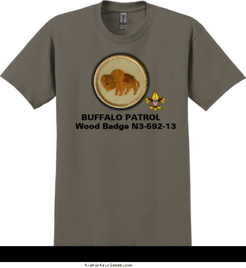 Wood Badge N3-592-13 BUFFALO PATROL T-shirt Design 