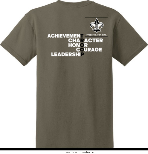 Prepared. For. Life. Troop 88 MERCED, CA T-shirt Design 