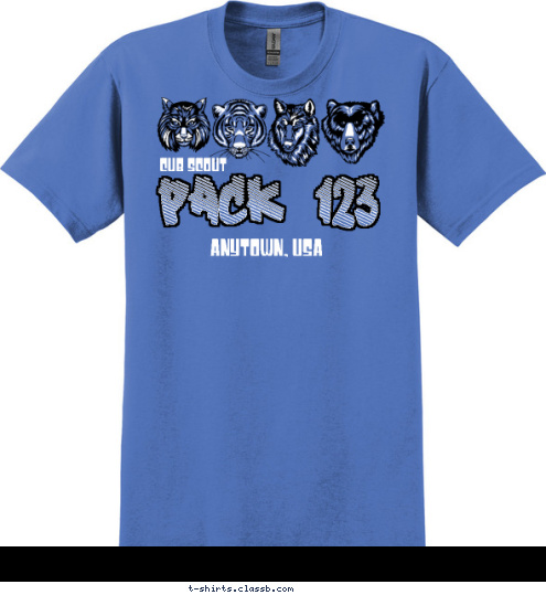 PACK 123 ANYTOWN, USA CUB SCOUT T-shirt Design 