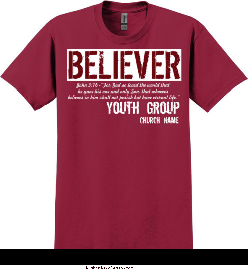 Your text here! Church Name Youth Group T-shirt Design SP4419