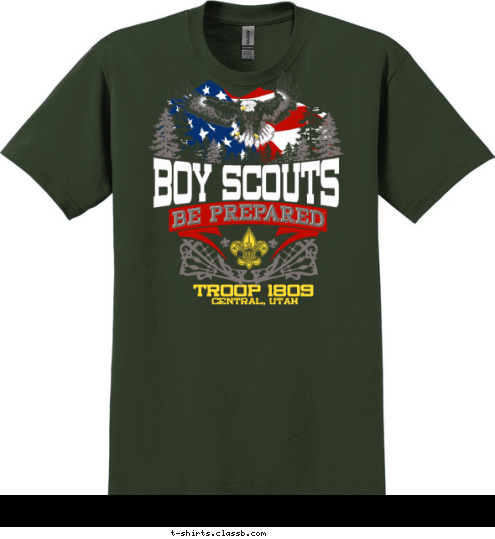 BOY SCOUTS Central, Utah TROOP 1809 T-shirt Design 