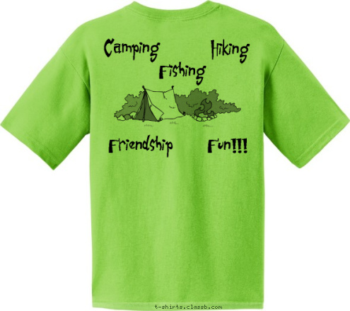 Your text here!  Fun!!! Friendship Hiking Fishing Camping Moyock, NC Pack 168 T-shirt Design 