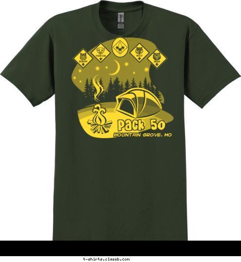 Mountain Grove, MO Pack 50 T-shirt Design 