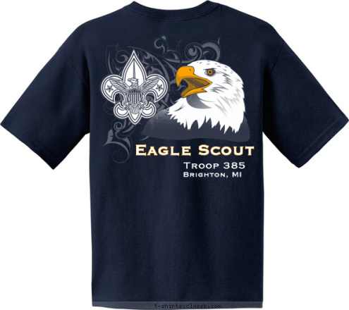 Brighton, MI Eagle Scout Troop 385 Eagle Scout T-shirt Design 