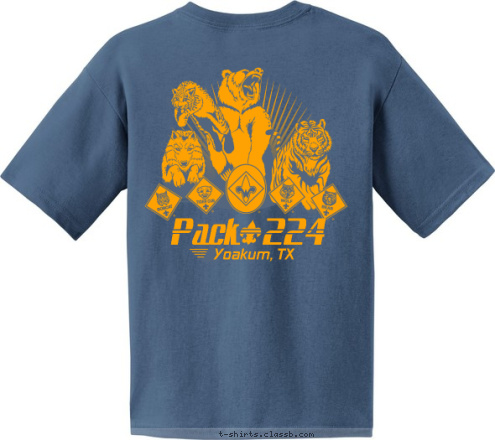 Yoakum, TX Pack   224 PACK 224 Yoakum, TX T-shirt Design 