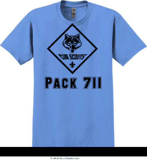 PACK 711 Cub Scouts BSA Pack 711 T-shirt Design 711 black on blue