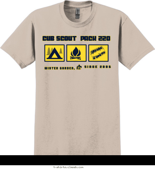 WINTER GARDEN, FL PACK 220 SINCE 2006 CUB SCOUT T-shirt Design 