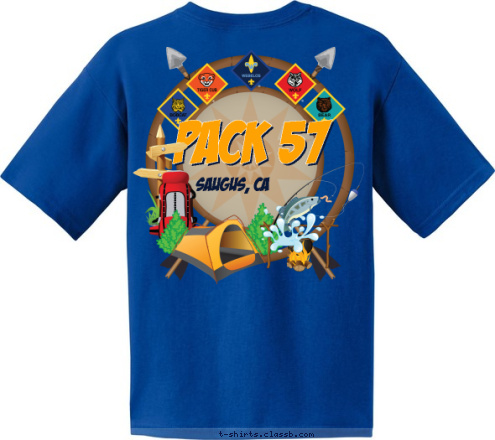 New Text SAUGUS, CA PACK 57 T-shirt Design 