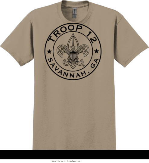 TROOP 12 SAVANNAH, GA T-shirt Design 